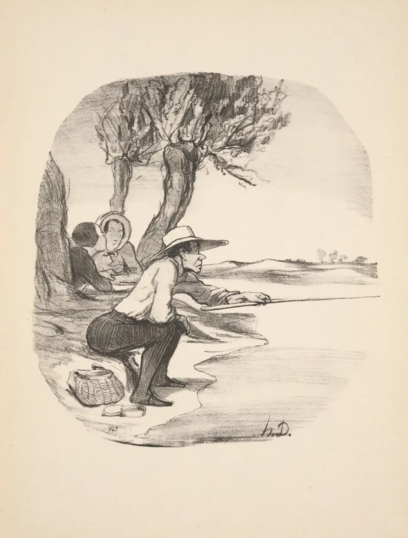 Jakt och fiske, plansch 25 av Honoré Daumier