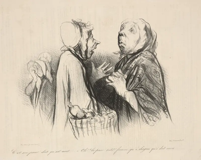 It’s his poor cat who had died . . av Honoré Daumier