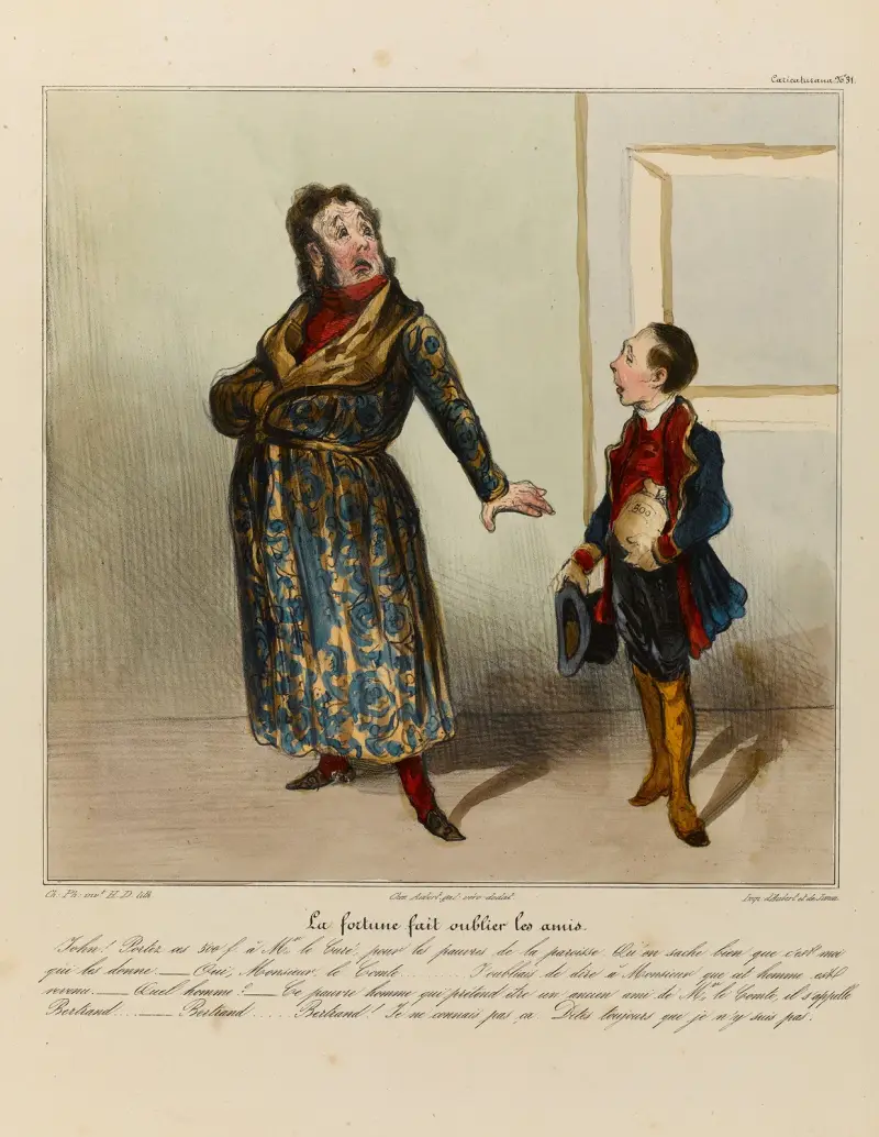 Lyckan får oss att glömma vännerna av Honoré Daumier