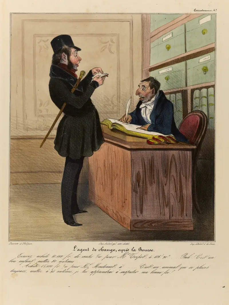 Börsmäklaren, efter börsen av Honoré Daumier