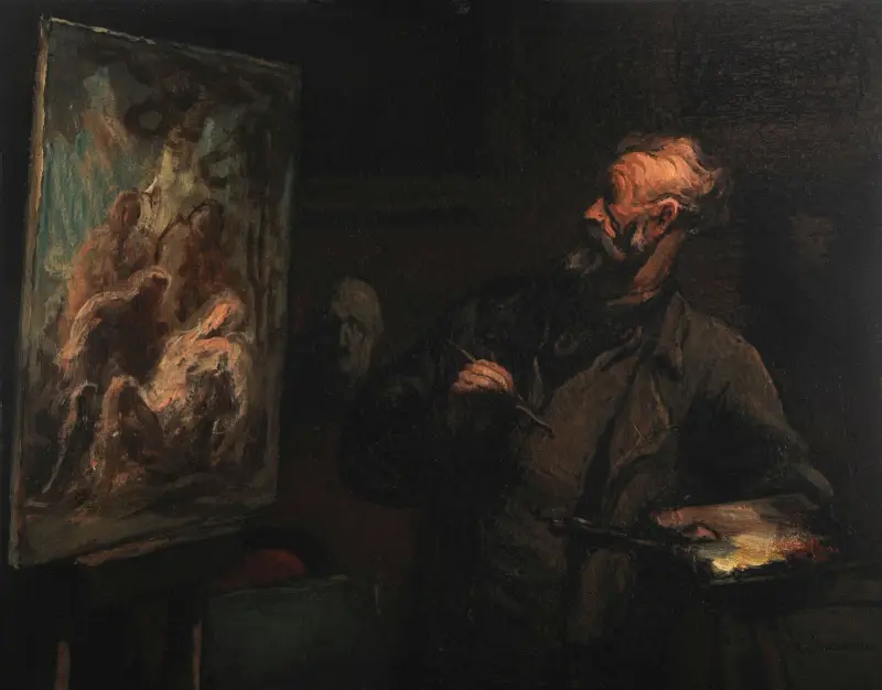 Konstnären vid gravläggningen av Honoré Daumier