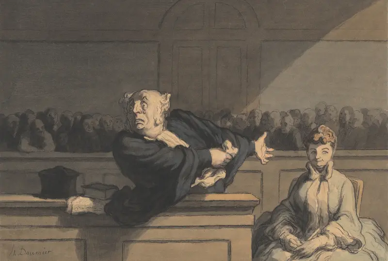 Försvararen (Counsel For The Defense) av Honoré Daumier