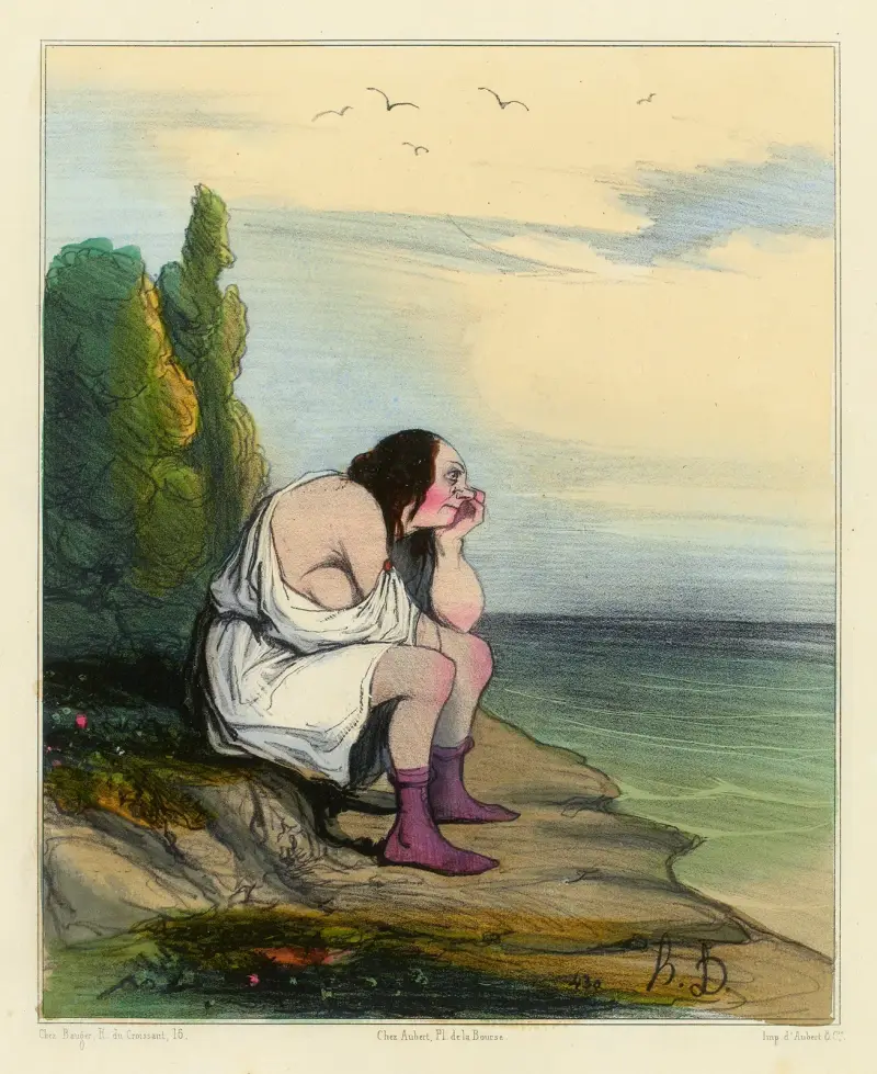 Kalypso förtvivlan av Honoré Daumier