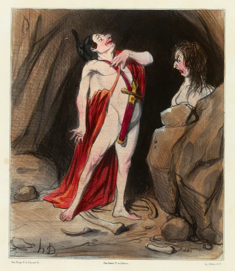 Oidipus hos sfinxen av Honoré Daumier