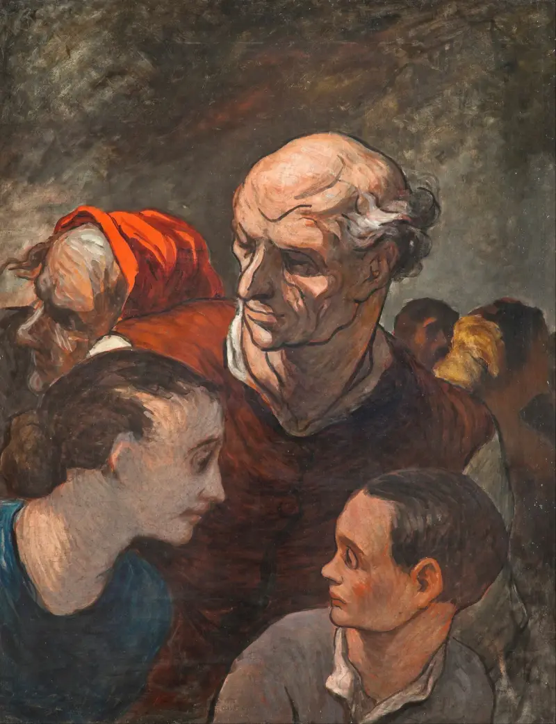 På barrikaderna (Familj på barrikaderna) av Honoré Daumier