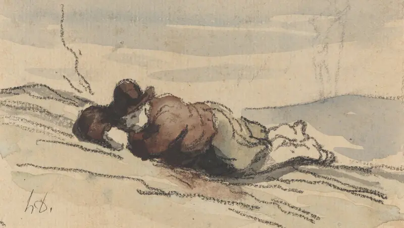 Vila på landet (Sancho Panza) av Honoré Daumier