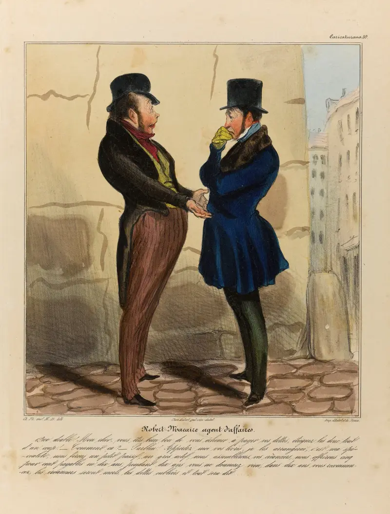 Robert Macaire agent d’affaires. av Honoré Daumier