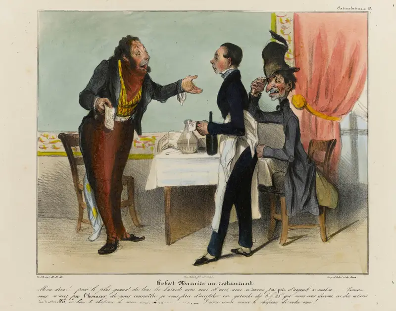 Robert Macaire på restaurang av Honoré Daumier