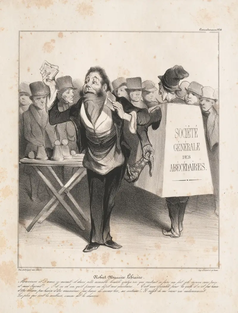 Robert Macaire bokhandlare av Honoré Daumier