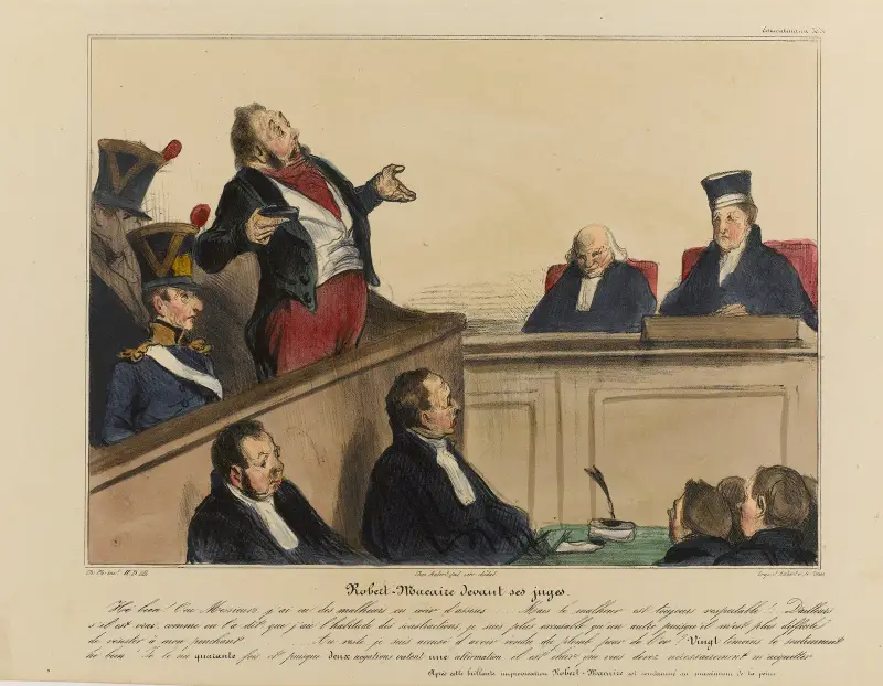 Robert Macaire inför sina domare av Honoré Daumier