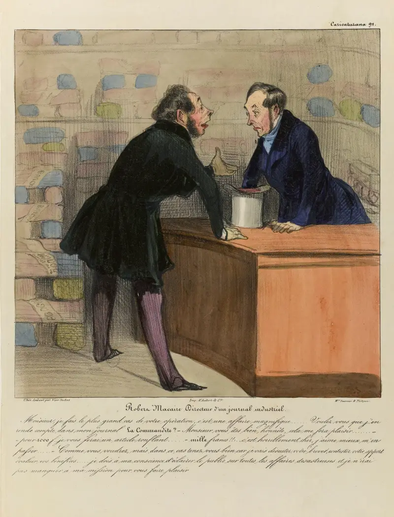 Robert Macaire Directeur d’un journal industriel av Honoré Daumier
