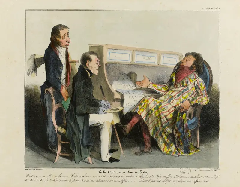 Robert Macaire journaliste. av Honoré Daumier
