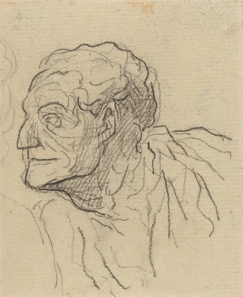 Studie av en man av Honoré Daumier