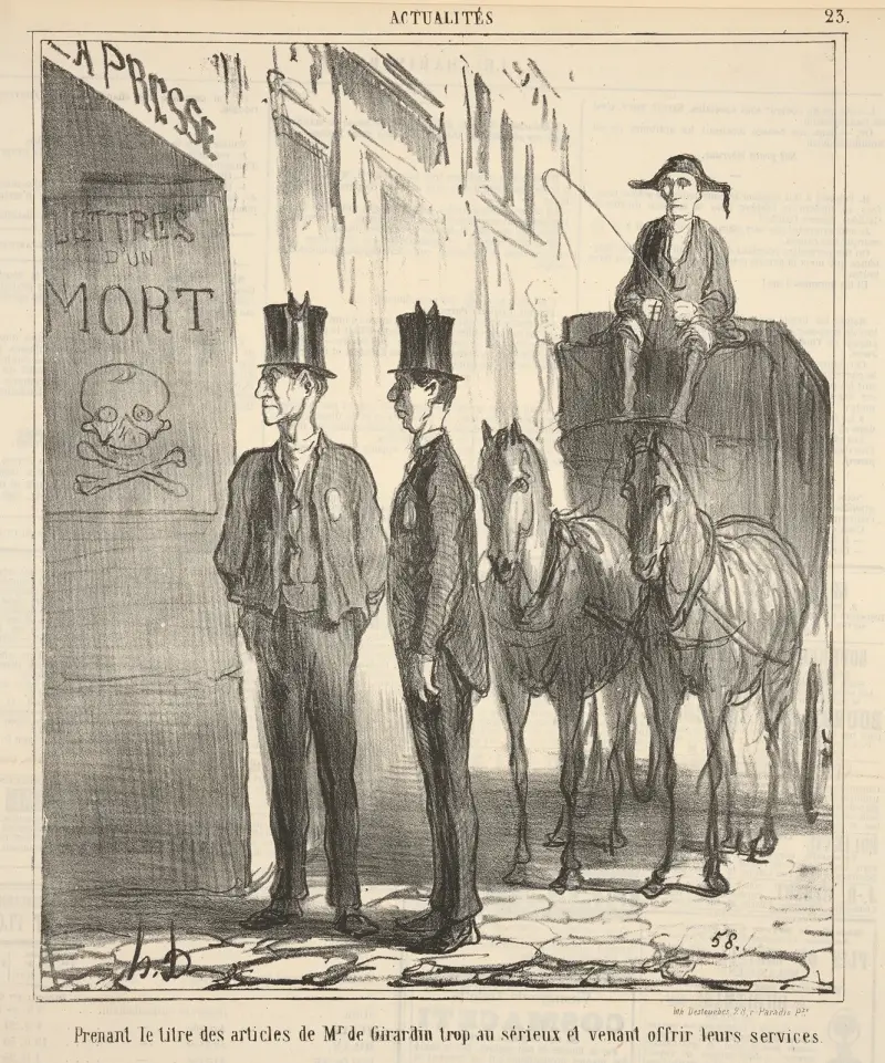 Att ta titeln på M. de Girardins artiklar alltför bokstavligt och komma för att erbjuda sina tjänster av Honoré Daumier