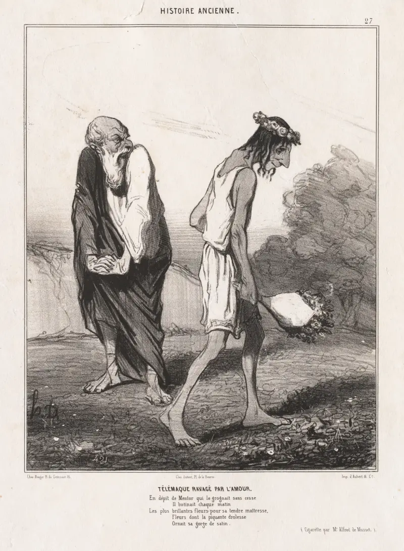 Telemachos förälskad av Honoré Daumier
