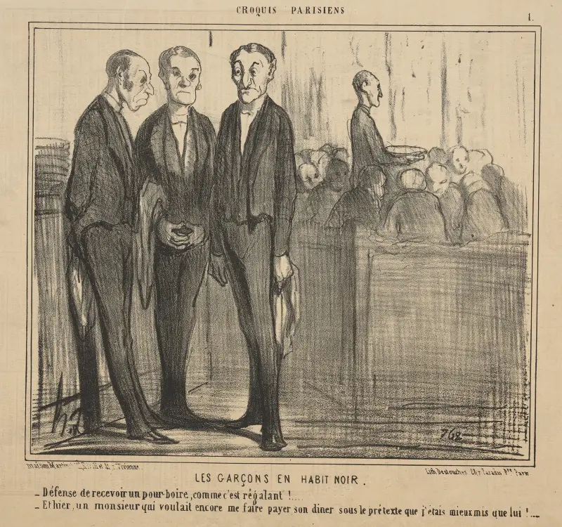 Pojkarna i svarta kläder av Honoré Daumier
