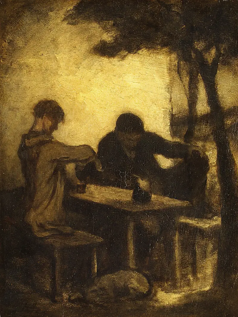 The Drinkers (by 1861) von Honoré Daumier