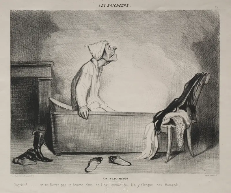 Det heta badet av Honoré Daumier