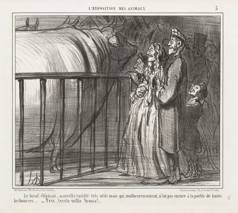 The ox-elephant, a new and very promising breed… av Honoré Daumier