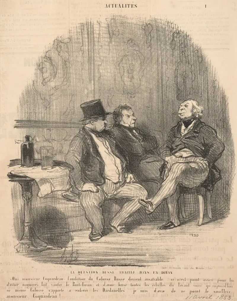 Ryska frågan behandlad i en divan av Honoré Daumier