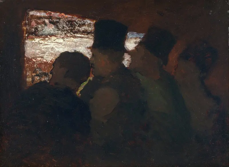 Teaterpublik av Honoré Daumier