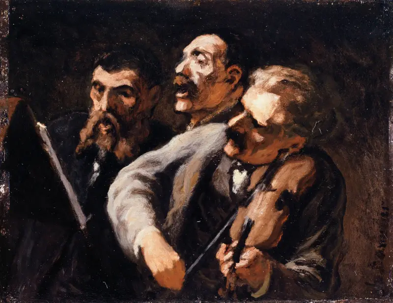Tre amatörer av Honoré Daumier