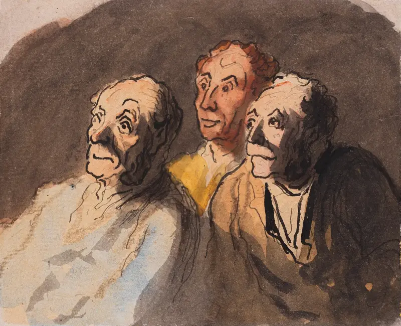 Trois spectateurs, Honoré Daumier