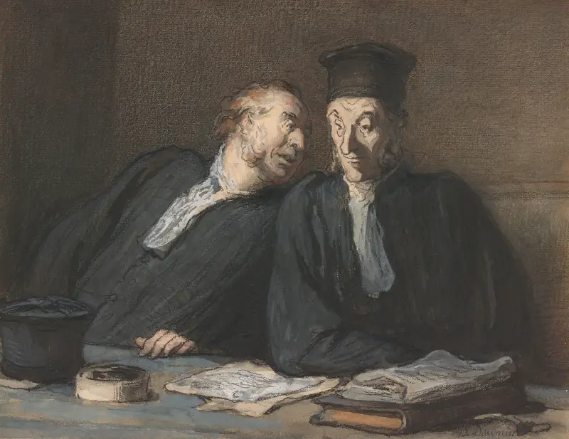 Two Lawyers Conversing av Honoré Daumier
