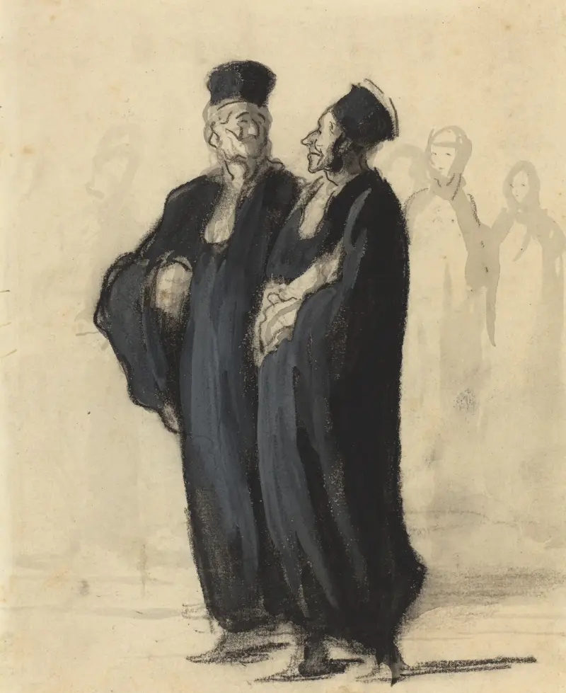 Två advokater II av Honoré Daumier