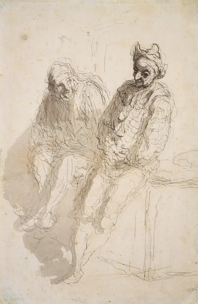 Två saltimbanquer av Honoré Daumier