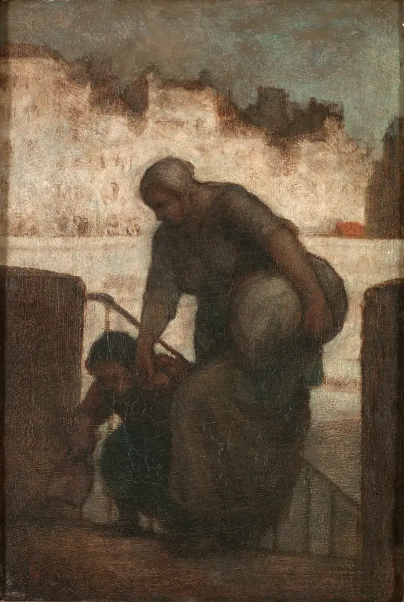 Tvätterska på Quai d'Anjou av Honoré Daumier