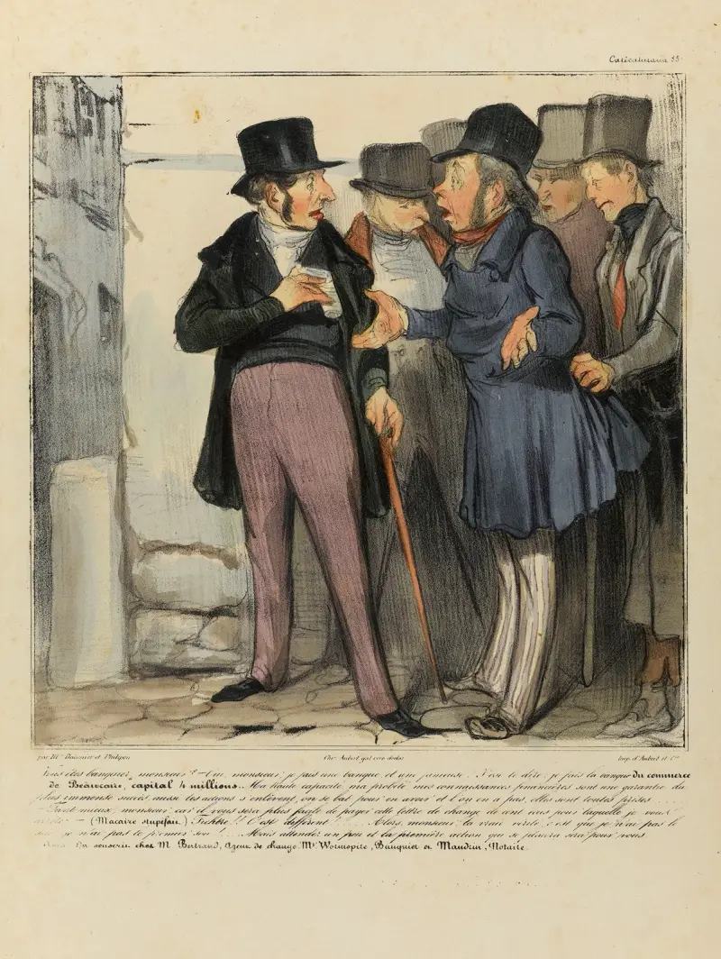 Vous êtes banquier monsieur – Oui, monsieur, je fais une banque et une fameuse av Honoré Daumier