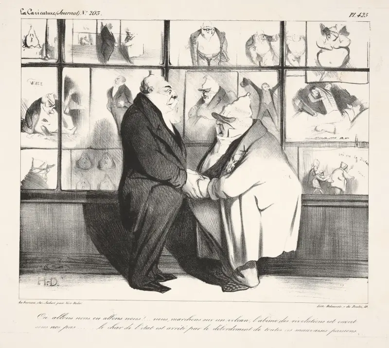 Where are we going, where are we going; We are walking on. av Honoré Daumier
