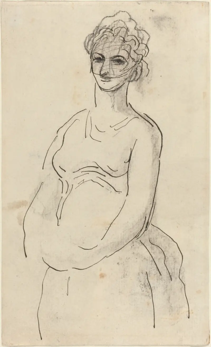 Kvinna med slöja av Honoré Daumier