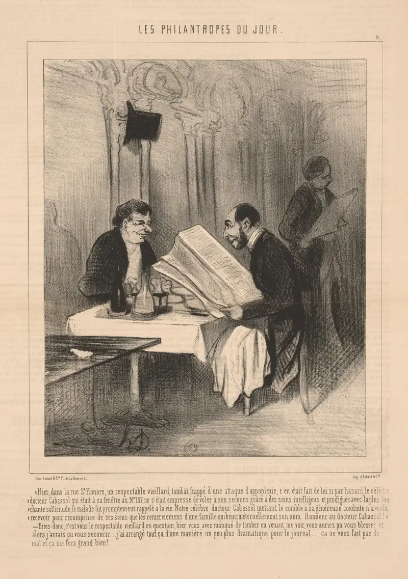 Yesterday, in the Rue St. Honore, a respectable old man . . . av Honoré Daumier