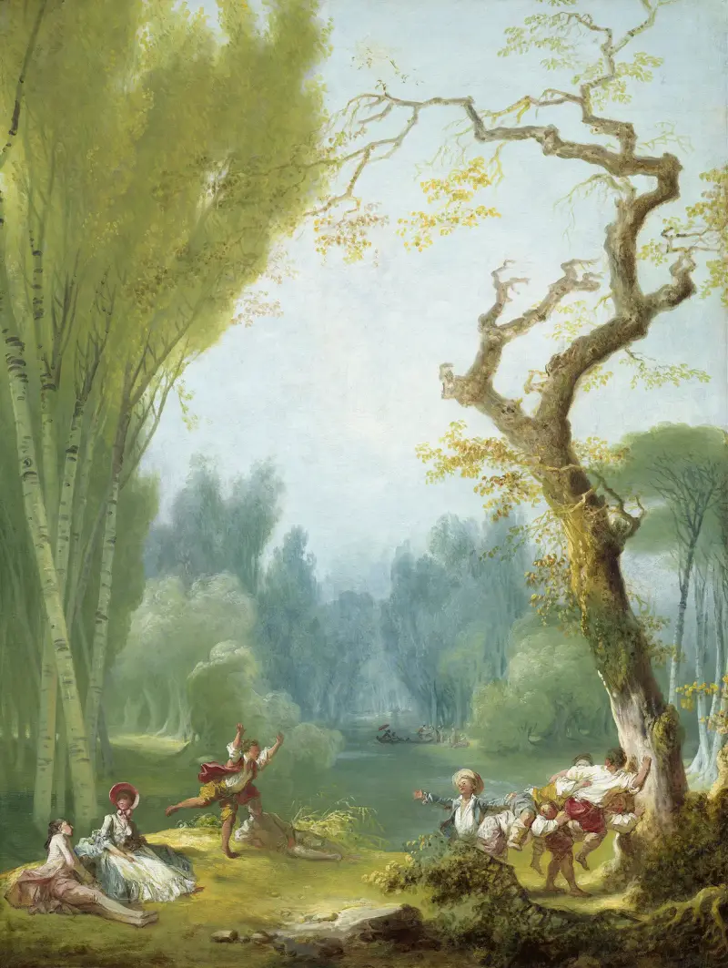 A Game of Horse and Rider av Jean-Honoré Fragonard