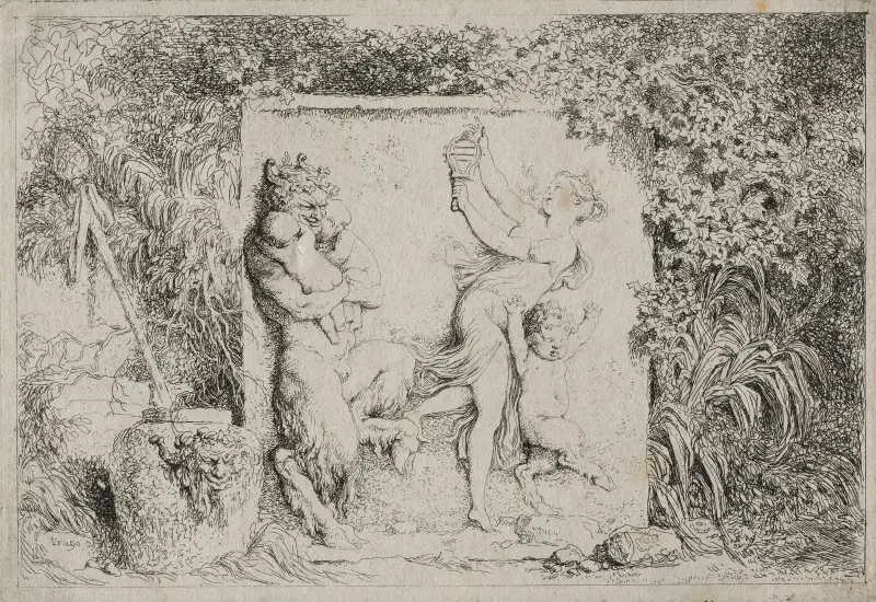 Bacchanales; The Satyr’s Dance av Jean-Honoré Fragonard