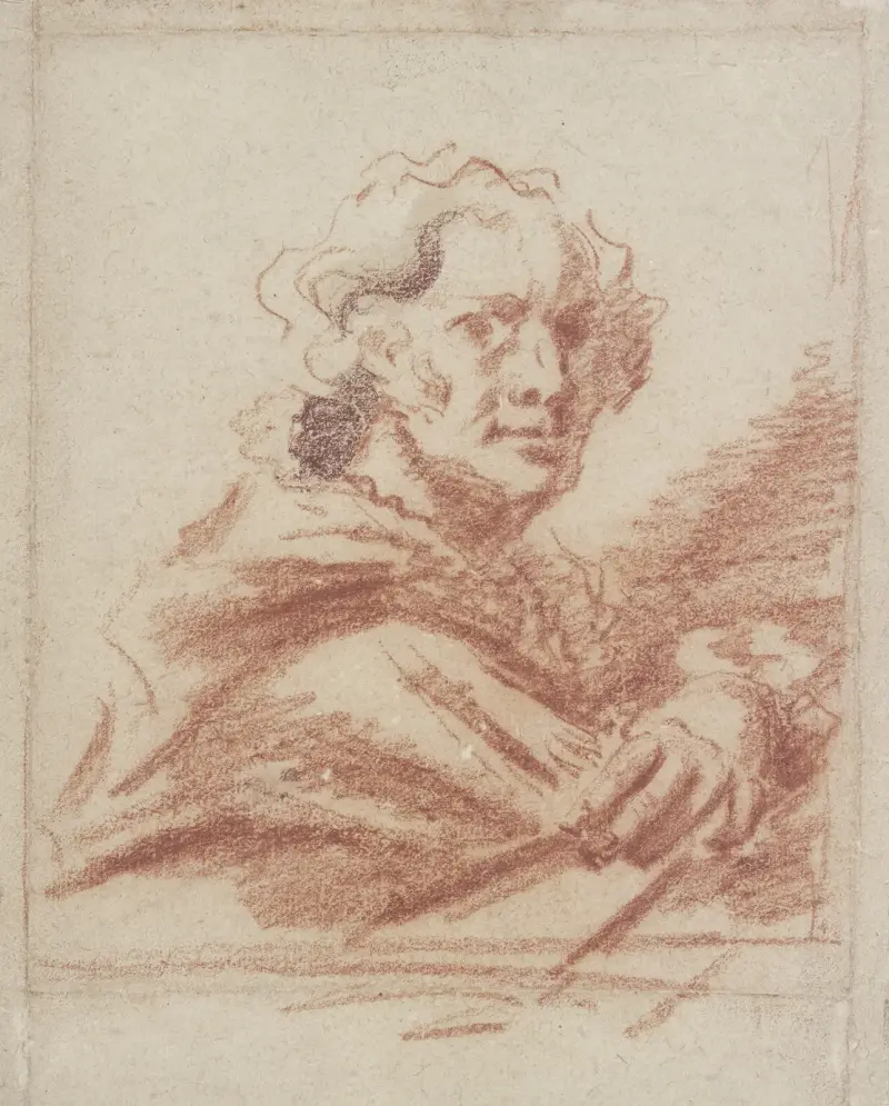 Brustbild eines Mannes im Dreiviertelprofil nach rechts av Jean-Honoré Fragonard