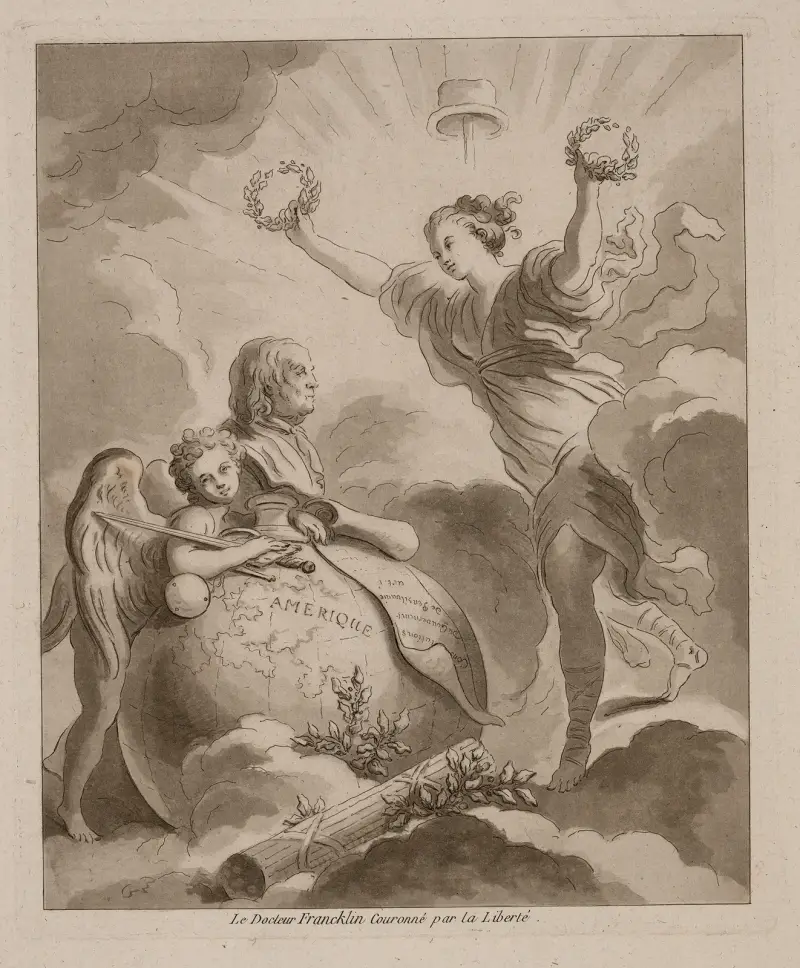 Doctor Franklin, crowned by Liberty av Jean-Honoré Fragonard