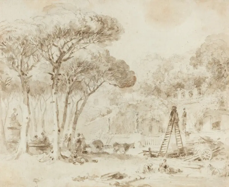 Gardens of an Italian Villa (Villa Medici) av Jean-Honoré Fragonard