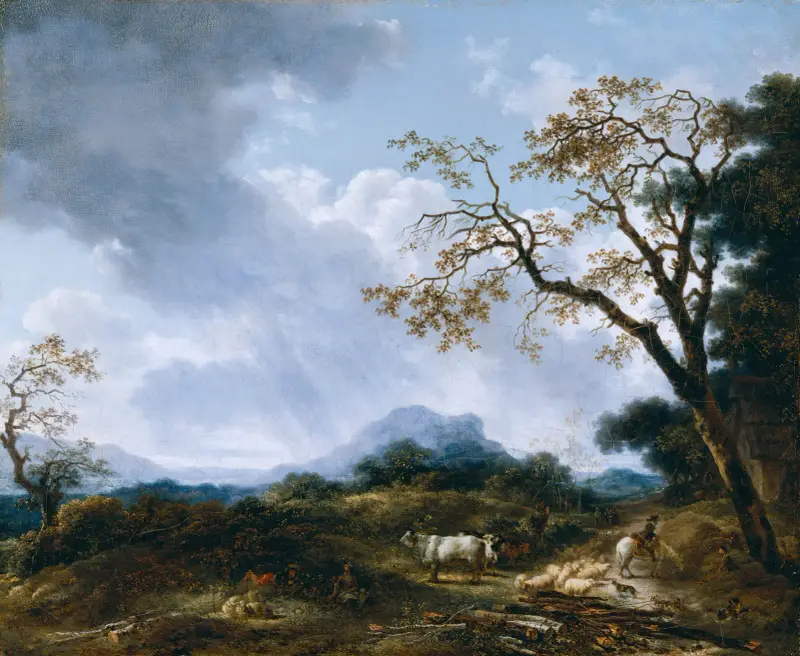 Landschaft mit vorüberziehendem Regenschauer von Jean-Honoré Fragonard