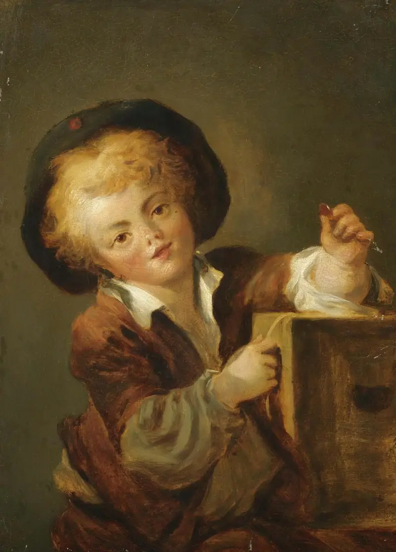Le Petit Garçon à la Curiosité – A Little Boy With A Curiosity av Jean-Honoré Fragonard