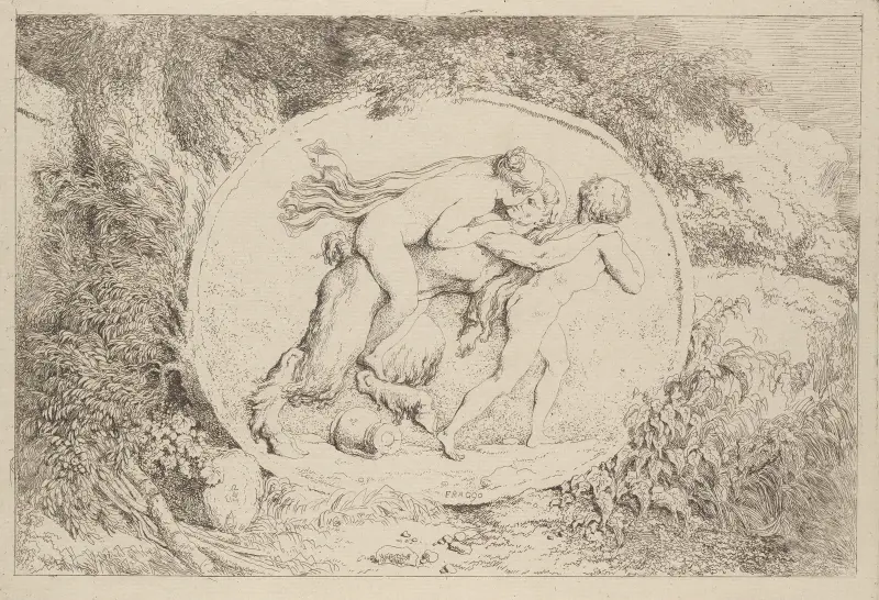 Nymph Astride a Satyr, 1763 – nr 1 av Jean-Honoré Fragonard