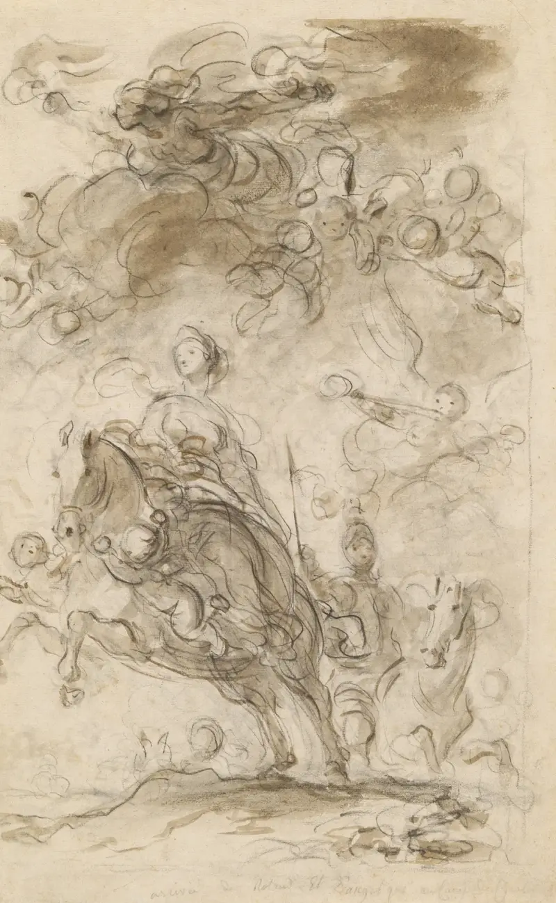 Orlando and Angelica Arrive at Charlemagne’s Camp av Jean-Honoré Fragonard