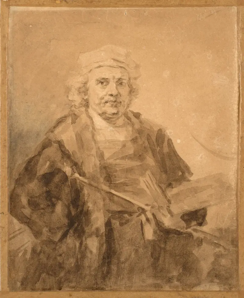 Portrait de Rembrandt à la palette av Jean-Honoré Fragonard