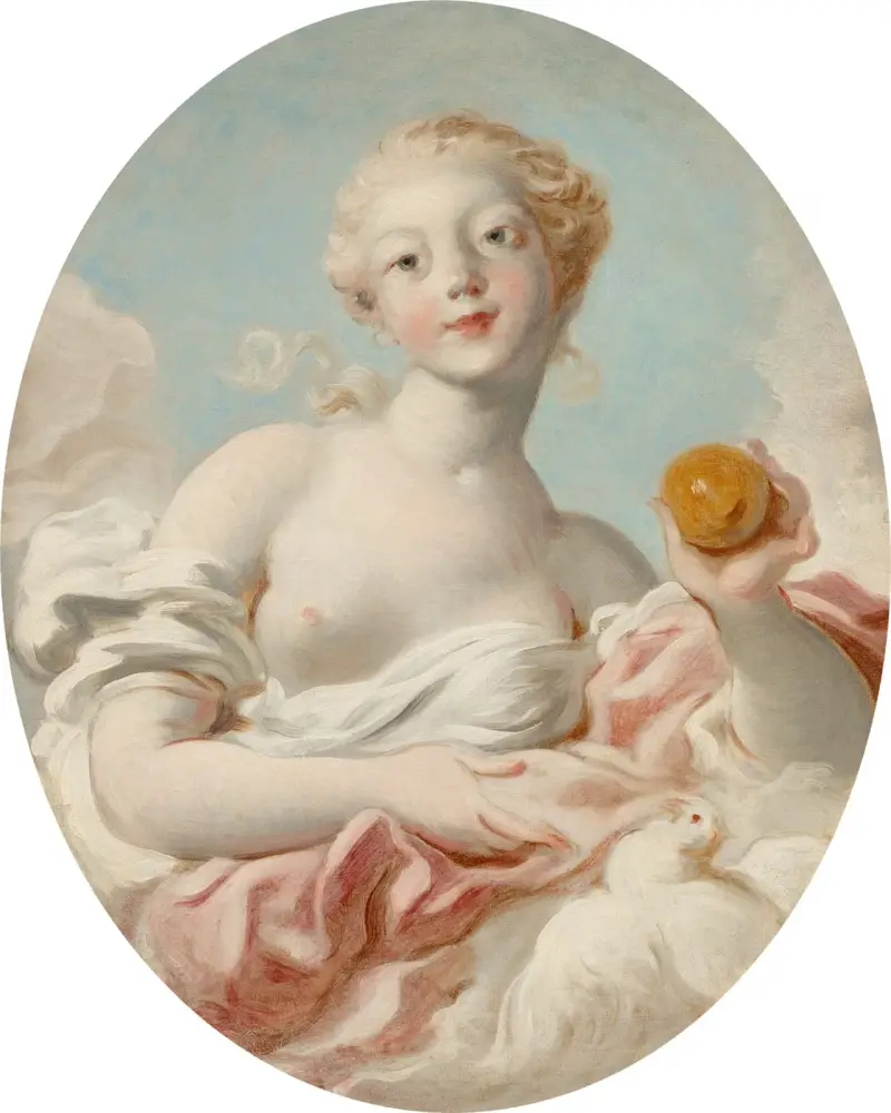 Portrait said to be Mademoiselle Marie-Catherine Colombe as Venus av Jean-Honoré Fragonard