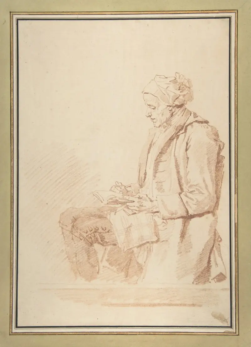 Sitzender lesender Mann von Jean-Honoré Fragonard
