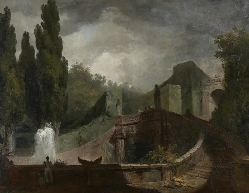 Den stora trappan i Villa d'Este i Tivoli av Jean-Honoré Fragonard