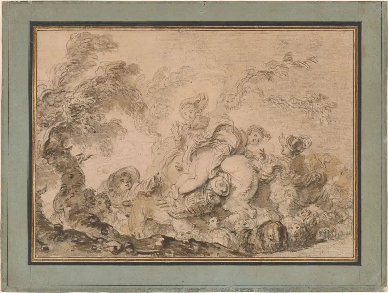 The Sudden Gust of Wind av Jean-Honoré Fragonard