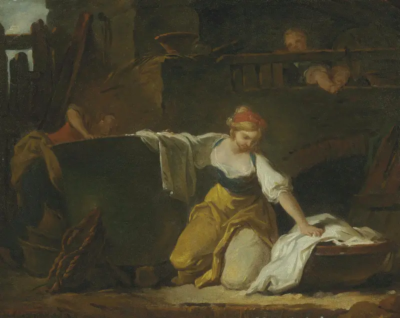 Young Washerwomen av Jean-Honoré Fragonard